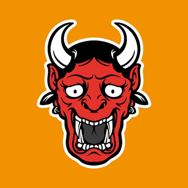 Oni japonés ilustración logo diseño tatto icónico