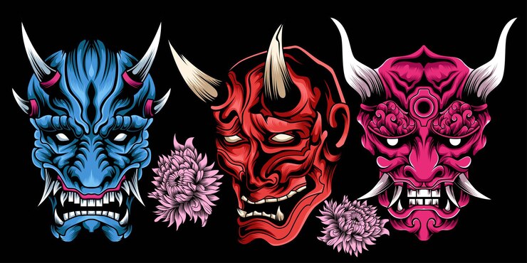 Vector oni máscara japón vector ilustración