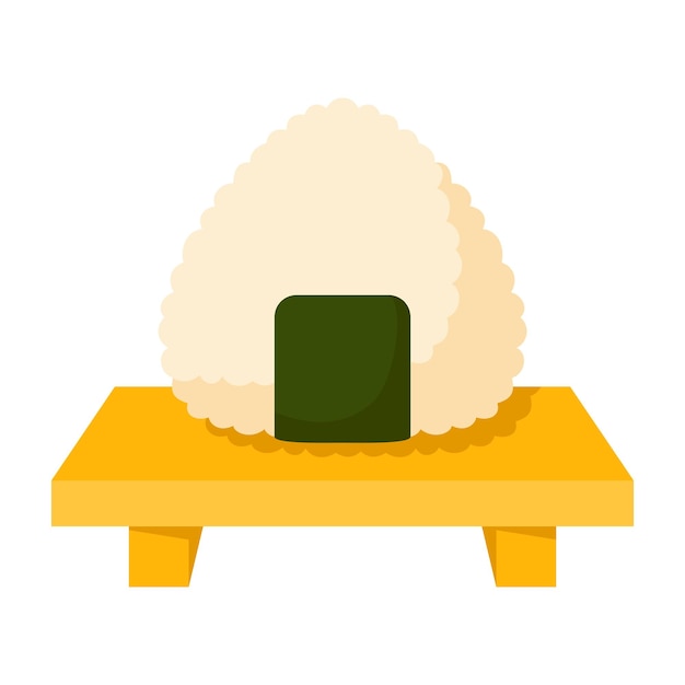 Onigiri en estilo plano aislado