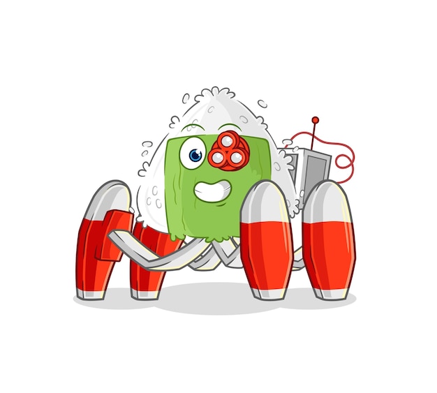 Onigiri futuro robot vector personaje de dibujos animados