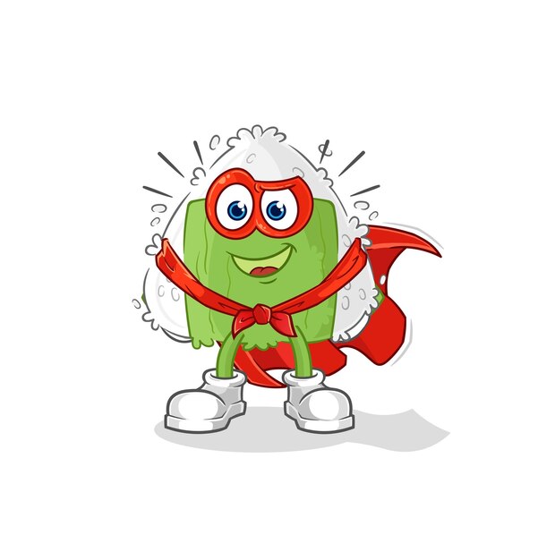 Onigiri héroes vector personaje de dibujos animados