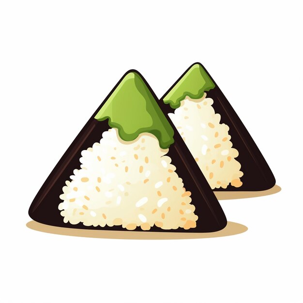 onigiri japonés arroz ilustración comida japonesa vector tradicional sabrosa comida de la cultura asiática