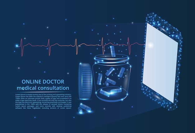 Online Doctor Una imagen abstracta de la medicina y el teléfono Tecnologías innovadoras