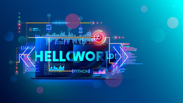 Vector online learning programming or coding on different computer languages for mobile desktop platform web banner of training course and tutorial of software development lessons on laptop tablet phone