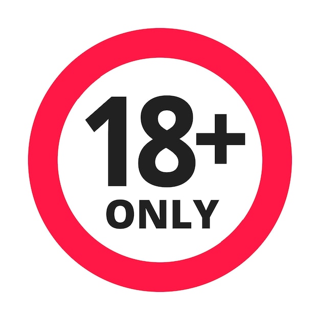 Only18 icono redondo prohibido firmar ilustración vectorial