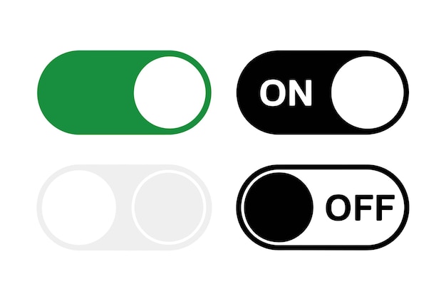 ONOFF Toggle Switch Icon Set Power Control User Interface and Application Setting Vector