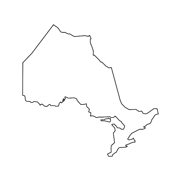 Ontario mapa provincia de canadá ilustración vectorial