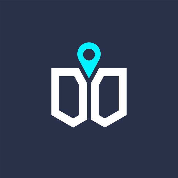 OO Diseño de logotipo de ubicación para reclutamiento y navegación Carta OO Icono vectorial de logotipo