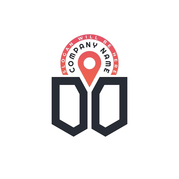 OO Diseño de logotipo de ubicación para reclutamiento de recursos humanos y carta de navegación OO Logotipo con icono de ubicación para negocios y tecnología