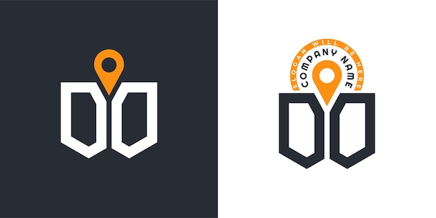 OO Lugar Logo Bundle Carta OO Logo Iconos de doble vector para el reclutamiento y la navegación