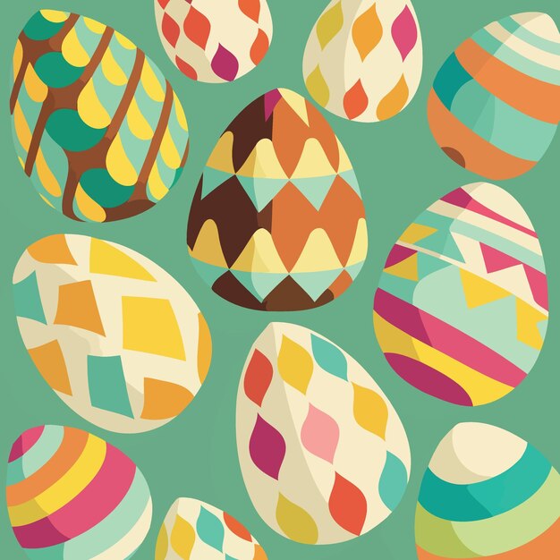 Ood colección temática de huevos de pascua como fondo de patrón
