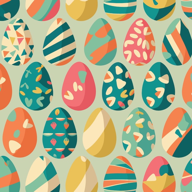 Ood colección temática de huevos de pascua como fondo de patrón