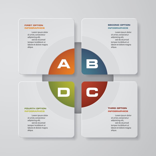 Opción de infografías de 4 pasos.