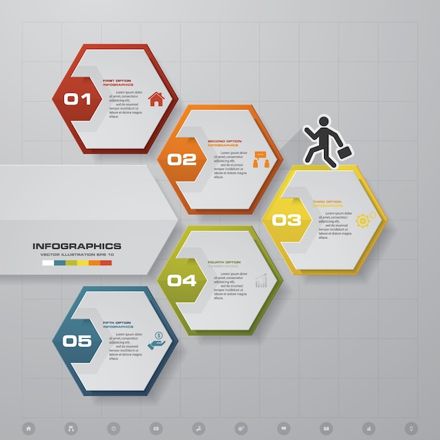 Opción de infografías de 5 pasos.