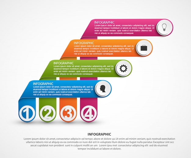 Vector opciones abstractas infografía plantilla con cintas.