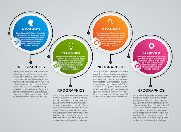 Opciones abstractas infografía plantilla.