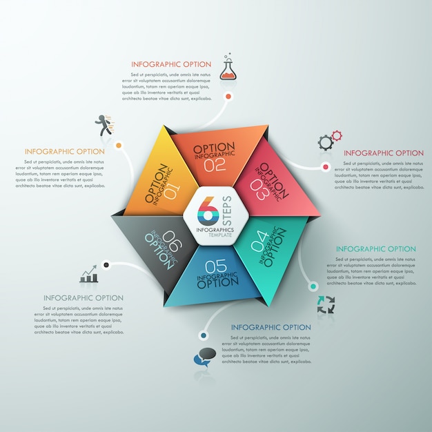 Opciones de infografía de estilo moderno papel banner