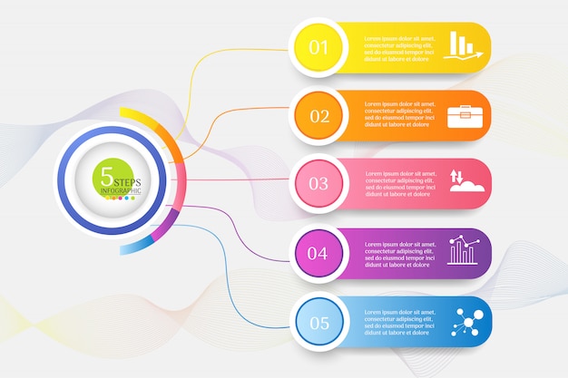 Opciones de negocios infografía lugar fecha para presentación