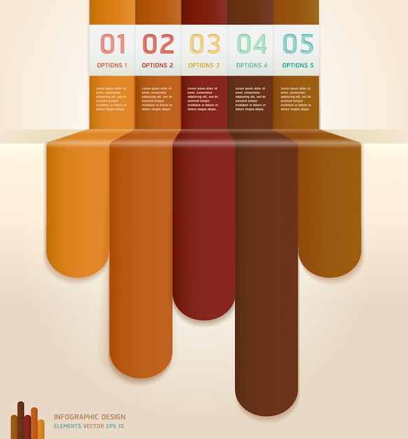 Opciones y números de colores retro infografía banner y tarjeta