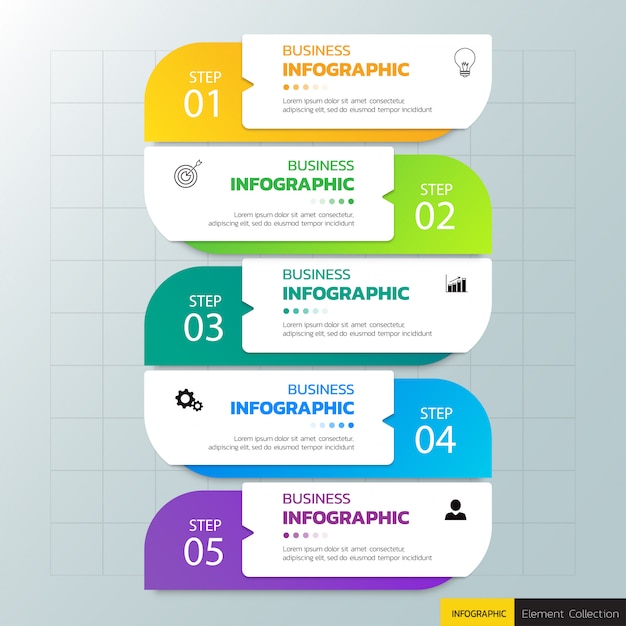 Vector opciones de plantilla de infografía con banner de rectángulo