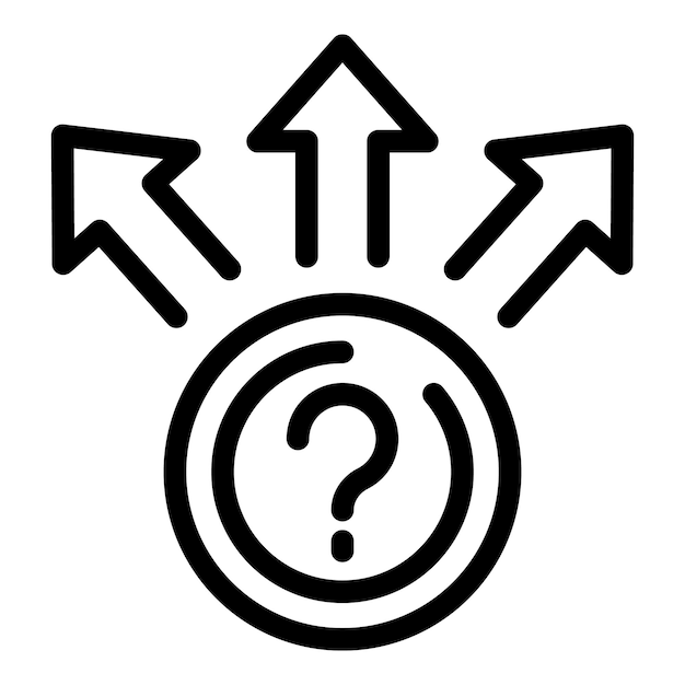 Opciones de resolución de problemas Vector de contorno de iconos Elegir la resolución efectiva