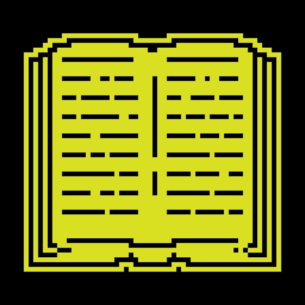 Open book Education at school knowledge acquisition in the library Pixel silhouette icon Simple