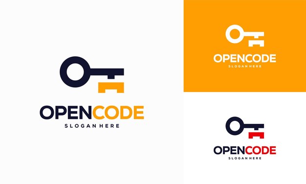 Open Code logo diseños concepto vector Coder Technology logo plantilla logotipo símbolo
