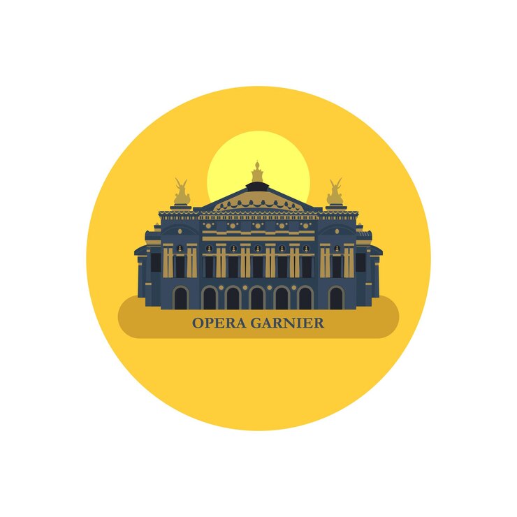 Vector opera garnier de parís. francia.