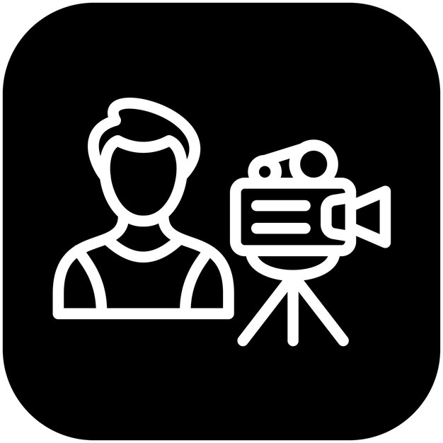 Operador de cámara Ícono vectorial masculino Ilustración del conjunto de iconos de cine