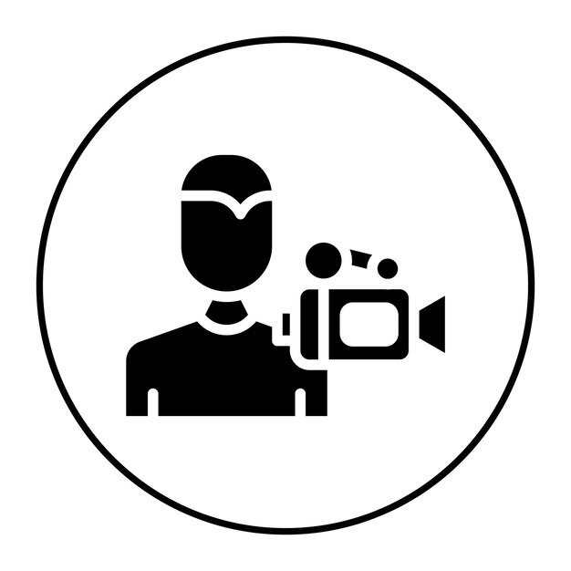 Operador de cámara Imagen vectorial de icono masculino Se puede utilizar para la realización de películas