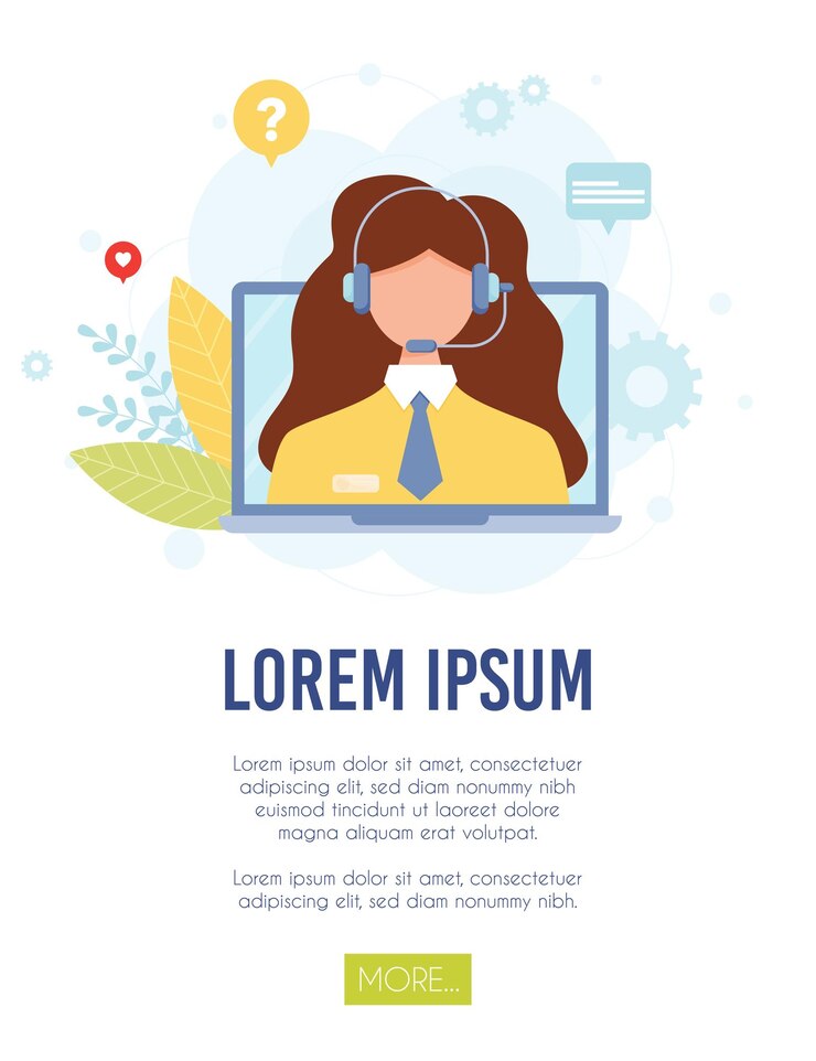 Vector operador de línea de ayuda de atención al cliente concepto de mesa de ayuda ilustración vectorial