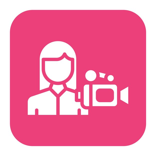 Operadora de cámara Imagen vectorial de icono femenino Se puede utilizar para la realización de películas