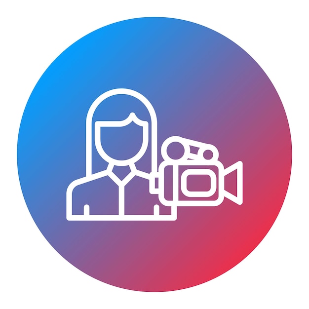 Operadora de cámara Imagen vectorial de icono femenino Se puede utilizar para la realización de películas