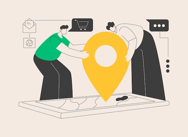 Optimización de búsqueda local ilustración vectorial de concepto abstracto SEO local optimización geográfica motor de búsqueda dirigido a una audiencia estrecha promoción comercial dirigida metáfora abstracta