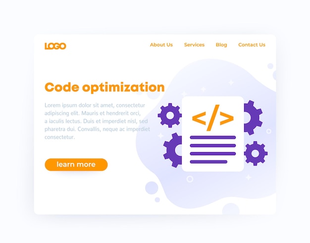 Optimización de código, diseño de plantillas de sitios web, vector