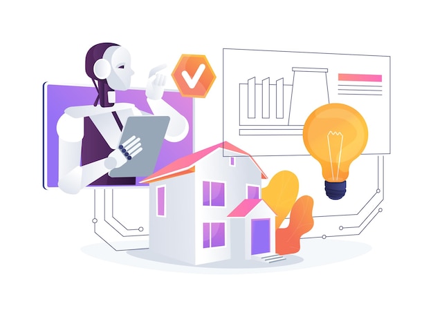 A optimización de las redes inteligentes concepto abstracto ilustración vectorial energía implementación de redes inteligentes