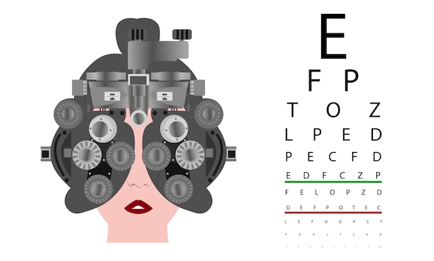 Optometría cuidado de la salud de los ojos examen de visión diagnóstico