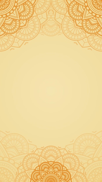 Opulencia pura Blanco fondo vectorial vertical con mandalas de acento de color amarillo claro azafrán dorado