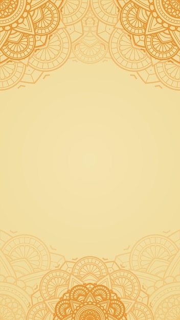 Opulencia pura Blanco fondo vectorial vertical con mandalas de acento de color amarillo claro azafrán dorado