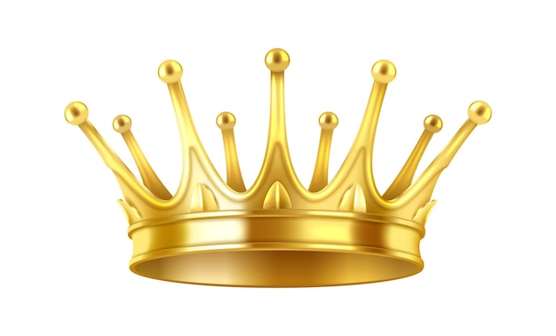 Opulenta corona dorada con picos ilustración vectorial realista