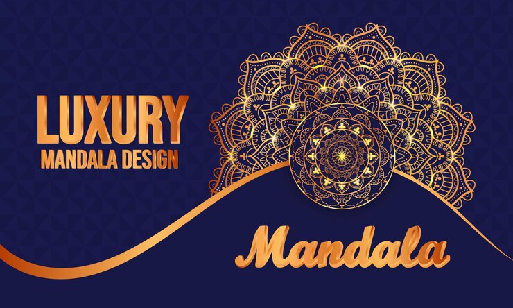opulento telón de fondo de mandala con arabesco en oro