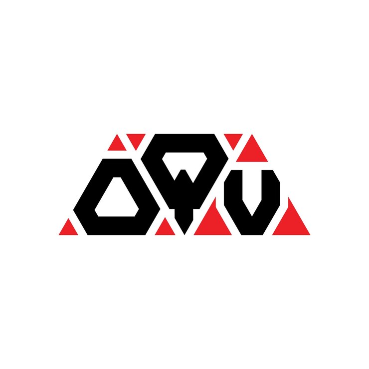 Vector oqv triángulo letra diseño de logotipo con forma de triángulo oqv logotipo triángulo diseño monograma oqv vector triángulo logotipo plantilla con color rojo oqv logotipo triangular simple elegante y lujoso logotipo oqv