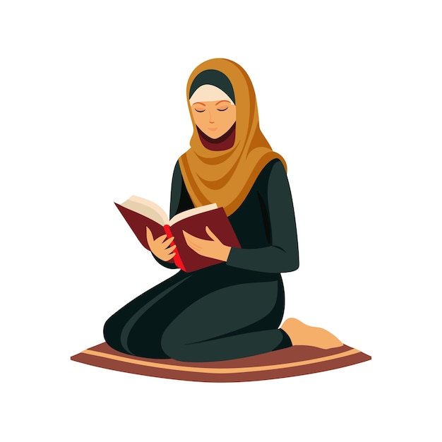 Oración musulmana Ilustración vectorial islámica
