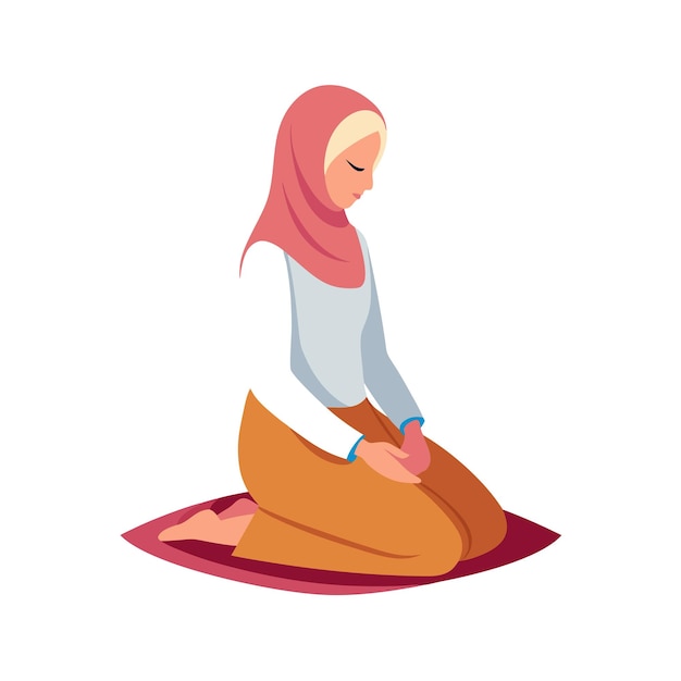 Oración musulmana Ilustración vectorial islámica