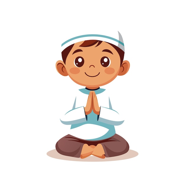 Oración musulmana Ilustración vectorial islámica