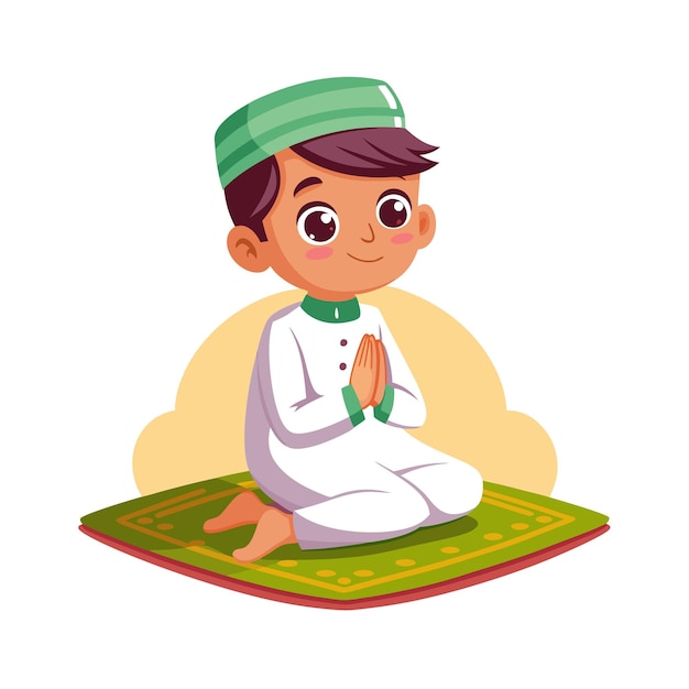 Oración musulmana Ilustración vectorial islámica