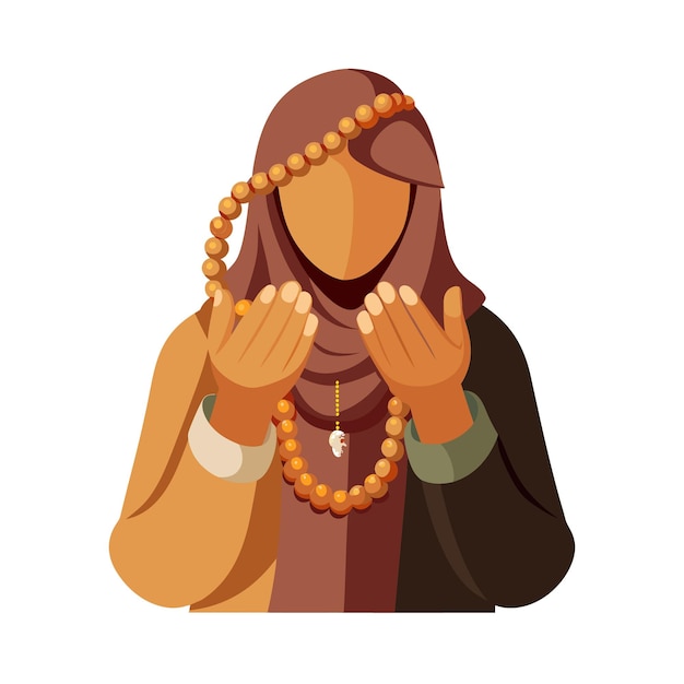 Oración musulmana Ilustración vectorial islámica