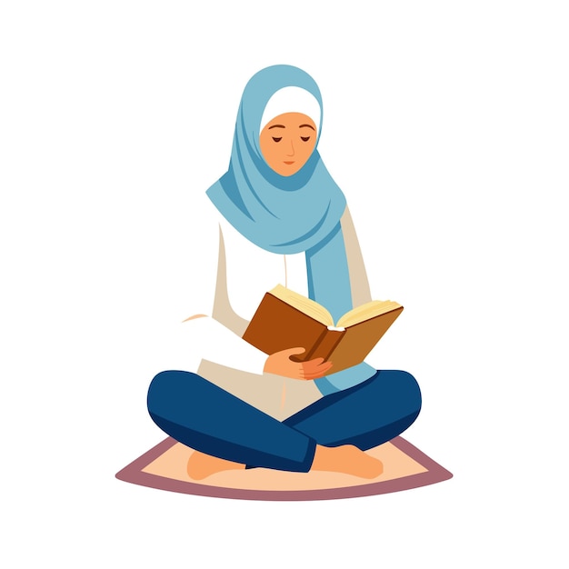 Oración musulmana Ilustración vectorial islámica