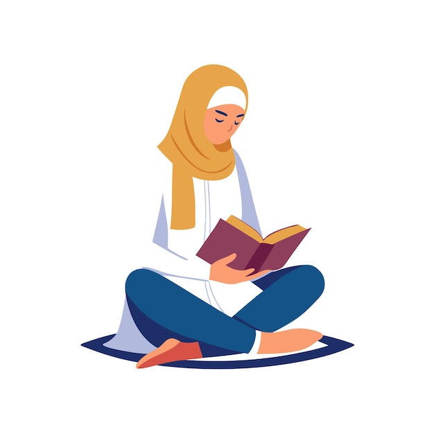 Oración musulmana Ilustración vectorial islámica