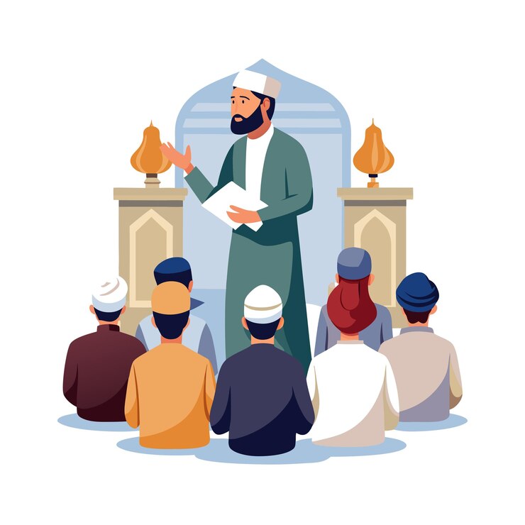 Oración musulmana Ilustración vectorial islámica